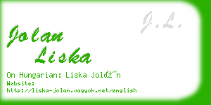 jolan liska business card